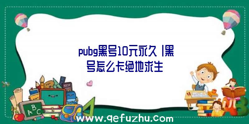 「pubg黑号10元永久」|黑号怎么卡绝地求生